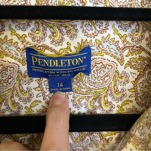 Pendleton Paisley Button-Down Shirt With Pockets Size Women's 14 - Picture 7 of 13